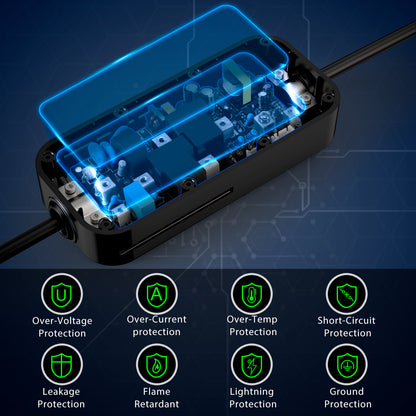 Level 2 Ev-Ladegerät – 32 A (NEMA 14–50, 7,68 kW), IP67-Ladestation für Elektroautos, 25 Fuß langes Kabel für EV-Supercharger-Stationen, Innen-/Außen-Autoladestation, kompatibel mit Tesla J1772, Modell 3