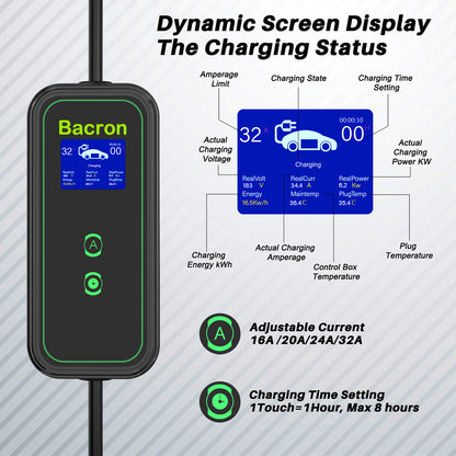 Level 2 Ev Charger 40amp with NEMA 14-50 Plug, 9.6KW, IP67 Portable EV Charger with 25-Foot EV Supercharger Stations Cable, Indoor/Outdoor EV Level 2 Charger Made for Tesla J1772 Model 3